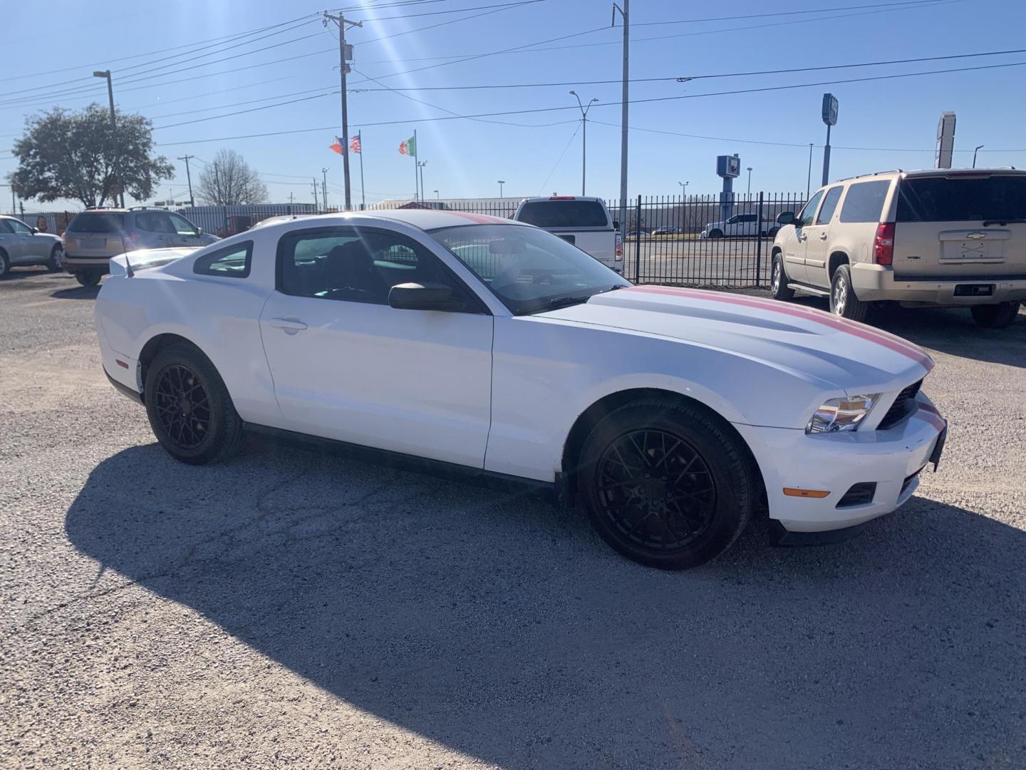 2010 White /Black Ford Mustang V6 Coupe (1ZVBP8AN2A5) with an 4.0L V6 OHC 12V engine, AUTOMATIC transmission, located at 1830 North Belt Line Road, Irving, TX, 75061, (469) 524-0199, 32.834373, -96.993584 - Photo#6