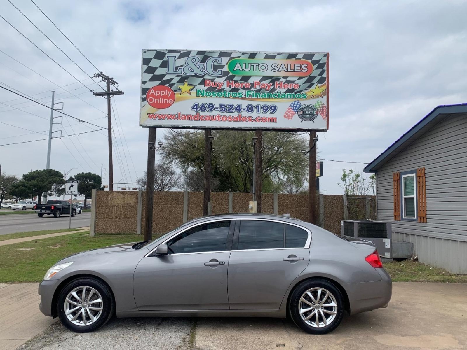 2008 Silver /gray Infiniti G35 Base (JNKBV61E28M) with an 3.5L V6 DOHC 24V engine, Automatic transmission, located at 1830 North Belt Line Road, Irving, TX, 75061, (469) 524-0199, 32.834373, -96.993584 - Photo #0