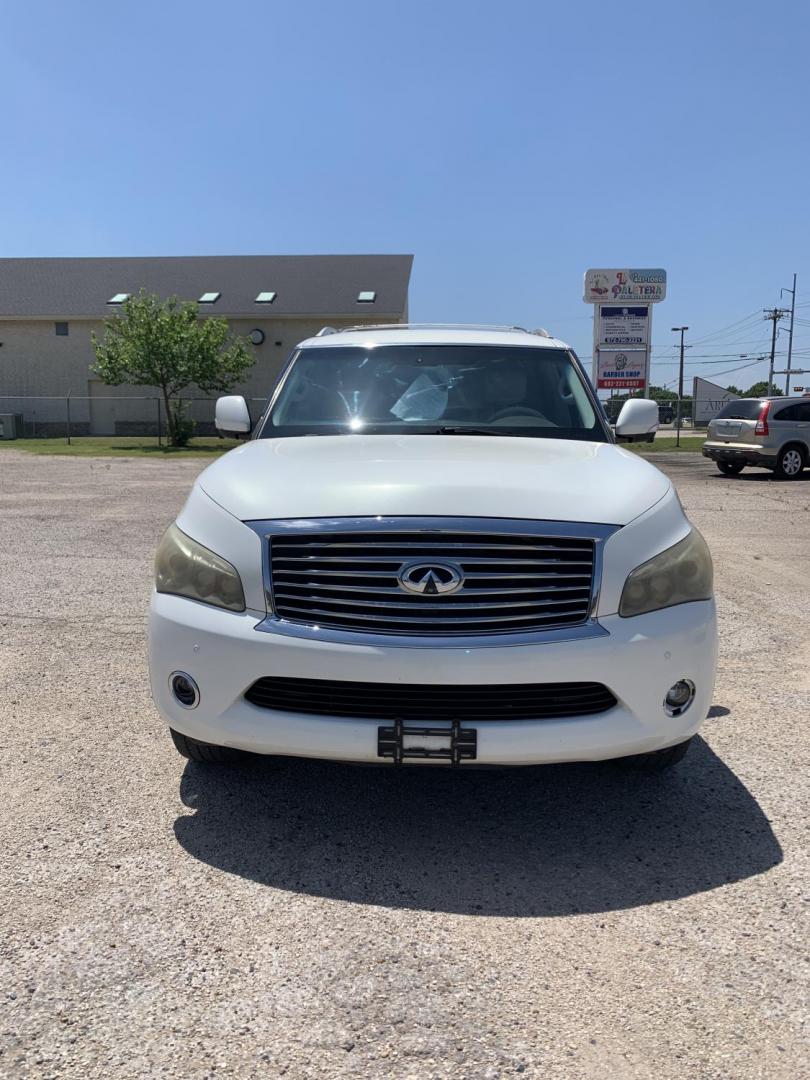 2011 White /Tan Infiniti QX56 2WD (JN8AZ2NF1B9) with an 5.6L V8 DOHC 32V engine, AUTOMATIC transmission, located at 1830 North Belt Line Road, Irving, TX, 75061, (469) 524-0199, 32.834373, -96.993584 - Photo#1