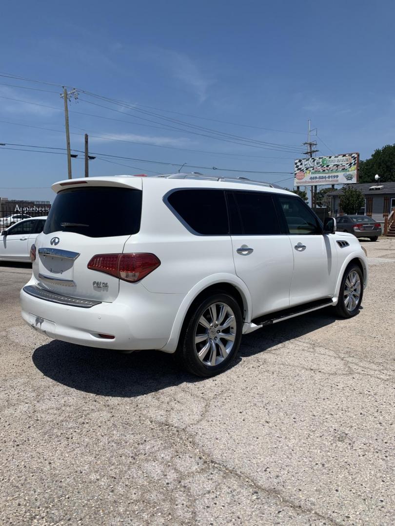 2011 White /Tan Infiniti QX56 2WD (JN8AZ2NF1B9) with an 5.6L V8 DOHC 32V engine, AUTOMATIC transmission, located at 1830 North Belt Line Road, Irving, TX, 75061, (469) 524-0199, 32.834373, -96.993584 - Photo#5