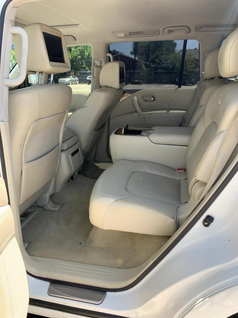 2011 White /Tan Infiniti QX56 2WD (JN8AZ2NF1B9) with an 5.6L V8 DOHC 32V engine, AUTOMATIC transmission, located at 1830 North Belt Line Road, Irving, TX, 75061, (469) 524-0199, 32.834373, -96.993584 - Photo#7
