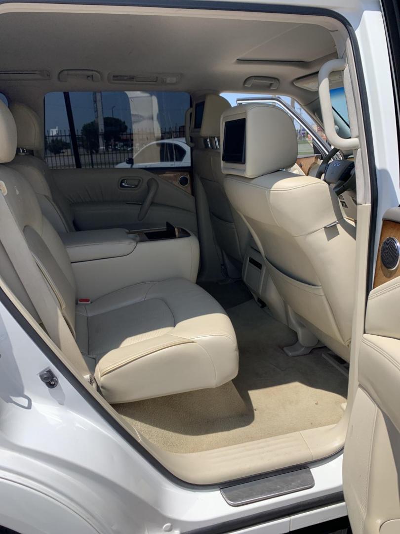 2011 White /Tan Infiniti QX56 2WD (JN8AZ2NF1B9) with an 5.6L V8 DOHC 32V engine, AUTOMATIC transmission, located at 1830 North Belt Line Road, Irving, TX, 75061, (469) 524-0199, 32.834373, -96.993584 - Photo#11