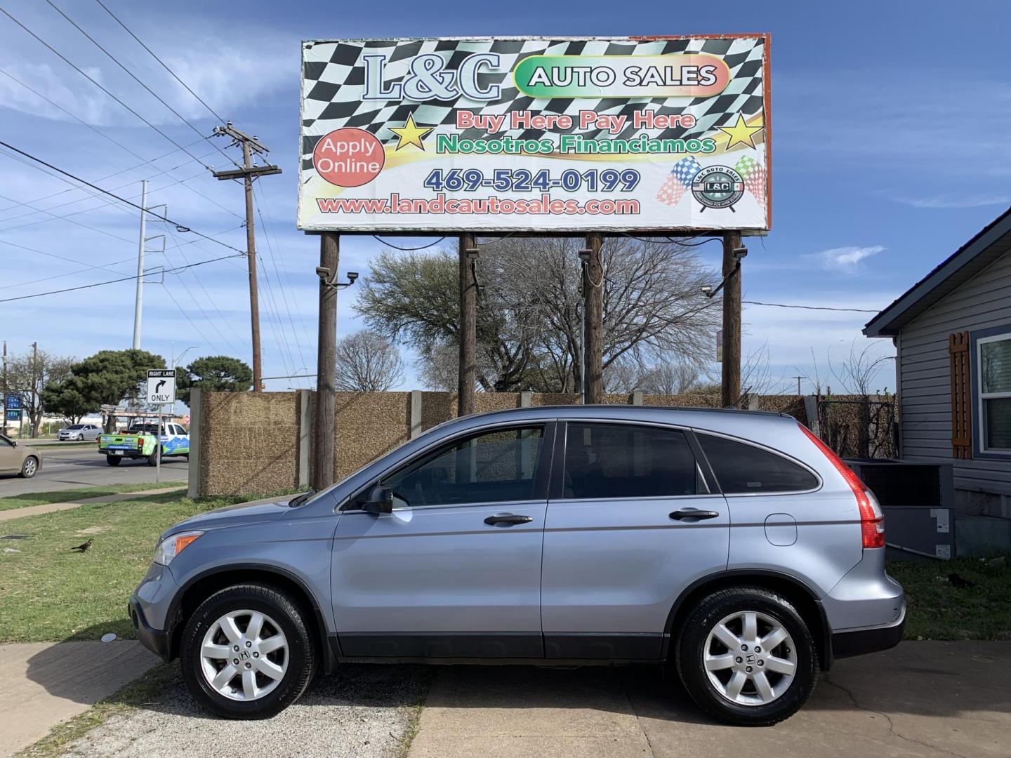 2009 Blue /gray Honda CR-V EX 2WD (JHLRE38539C) with an 2.4L L4 DOHC 16V engine, Automatic transmission, located at 1830 North Belt Line Road, Irving, TX, 75061, (469) 524-0199, 32.834373, -96.993584 - Photo#0