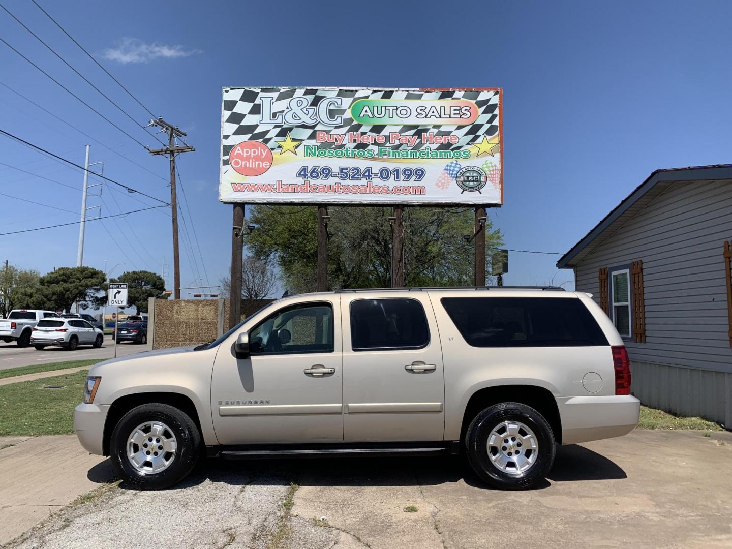 2008 Gold /Tan Chevrolet Suburban LS 1500 2WD (3GNFC16J48G) with an 5.3L V8 OHV 16V engine, Automatic transmission, located at 1830 North Belt Line Road, Irving, TX, 75061, (469) 524-0199, 32.834373, -96.993584 - ONE OWNER - Photo#0