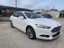 2015 White /Black Ford Fusion Titanium (3FA6P0K99FR) with an 2.0L L4 DOHC 16V engine, AUTOMATIC transmission, located at 1830 North Belt Line Road, Irving, TX, 75061, (469) 524-0199, 32.834373, -96.993584 - Photo#1