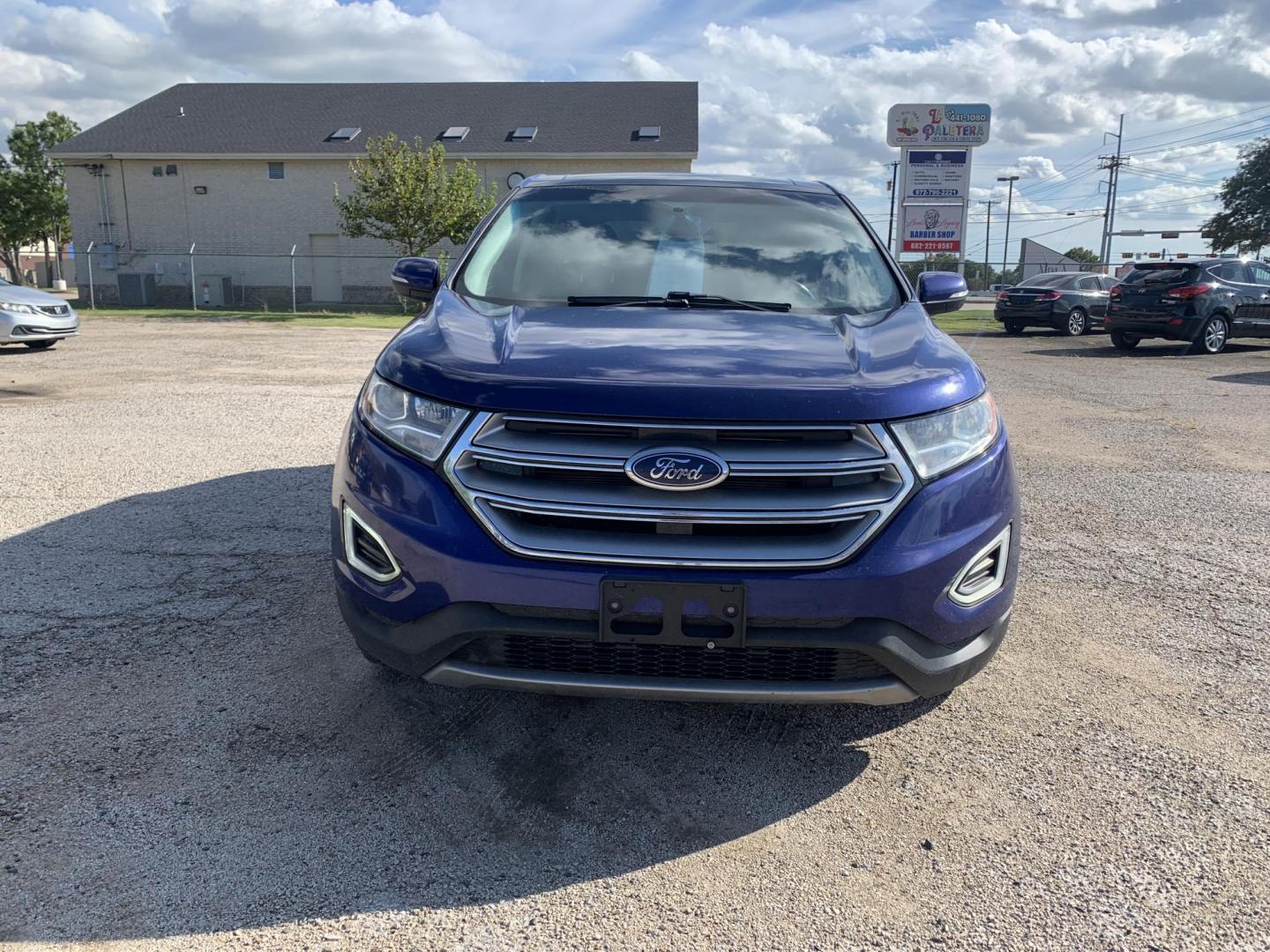 2015 Blue /Black Ford Edge SEL AWD (2FMTK4J97FB) with an 2.0L L4 DOHC 16V engine, Automatic transmission, located at 1830 North Belt Line Road, Irving, TX, 75061, (469) 524-0199, 32.834373, -96.993584 - Photo#1