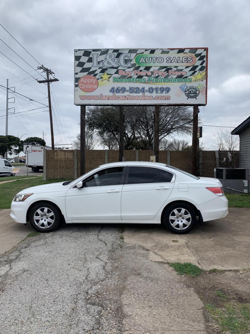 2012 White /Tan Honda Accord LX Sedan AT (1HGCP2F35CA) with an 2.4L L4 DOHC 16V engine, Automatic transmission, located at 1830 North Belt Line Road, Irving, TX, 75061, (469) 524-0199, 32.834373, -96.993584 - Photo#0