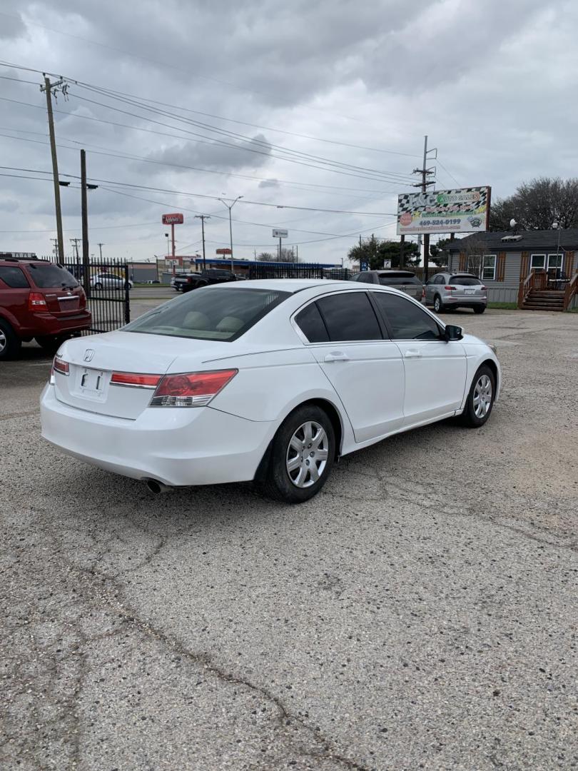 2012 White /Tan Honda Accord LX Sedan AT (1HGCP2F35CA) with an 2.4L L4 DOHC 16V engine, Automatic transmission, located at 1830 North Belt Line Road, Irving, TX, 75061, (469) 524-0199, 32.834373, -96.993584 - Photo#5