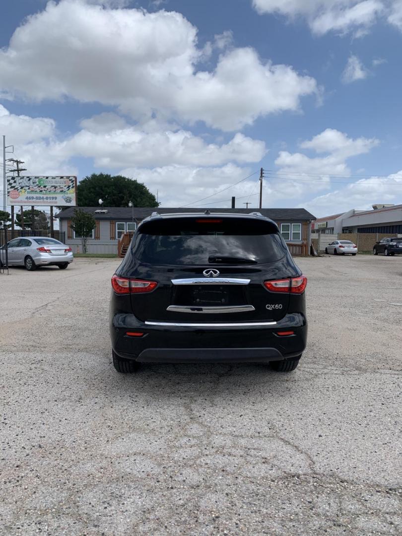 2014 Black /Tan Infiniti QX60 FWD (5N1AL0MNXEC) with an 3.5L V6 DOHC 24V engine, Automatic transmission, located at 1830 North Belt Line Road, Irving, TX, 75061, (469) 524-0199, 32.834373, -96.993584 - Photo#4