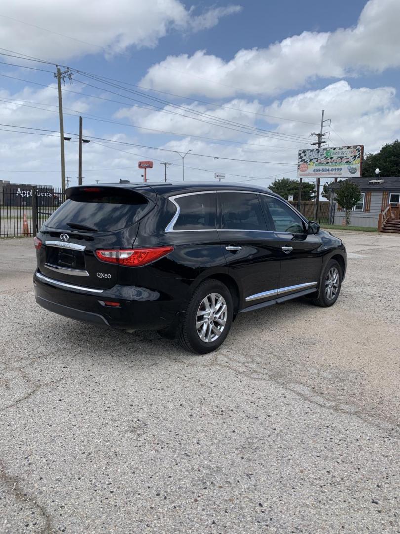2014 Black /Tan Infiniti QX60 FWD (5N1AL0MNXEC) with an 3.5L V6 DOHC 24V engine, Automatic transmission, located at 1830 North Belt Line Road, Irving, TX, 75061, (469) 524-0199, 32.834373, -96.993584 - Photo#5